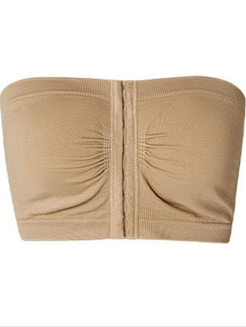 Women's Plus Size Strapless Bras Solid Front Closure Bandeau Bra Wireless Bralet